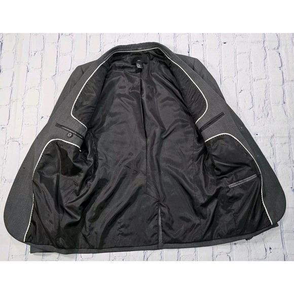 H&M Slim Fit Button Front Blazer Sport Coat Jacket Polyester Viscose MENS 38R - Picture 2 of 9